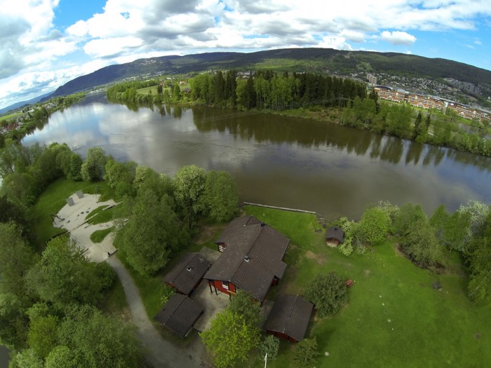 Sølfastøya Drammen - Flyfoto - Flom 2013